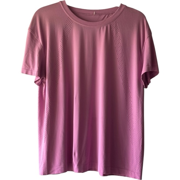 lululemon athletica Tops - LULULEMON Size 14 Pink Short Sleeve Athletic Shirt